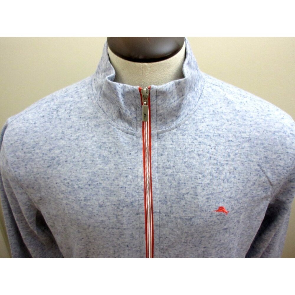 Tommy Bahama Men's Full Zip Mock Neck Track Jacket Heather Blue Marlin NWT - Picture 5 of 9